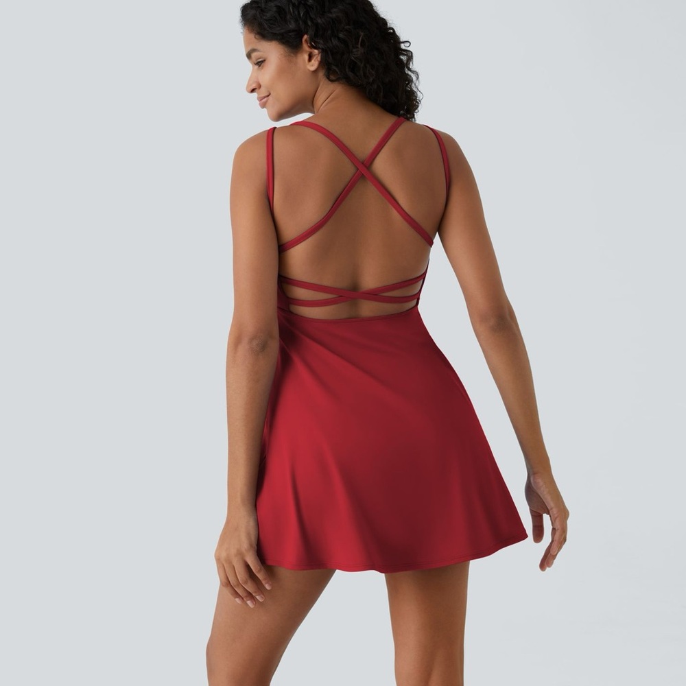 Halara Everyday Crisscross Backless Barre Ballet Dance Activewear Dress Size S